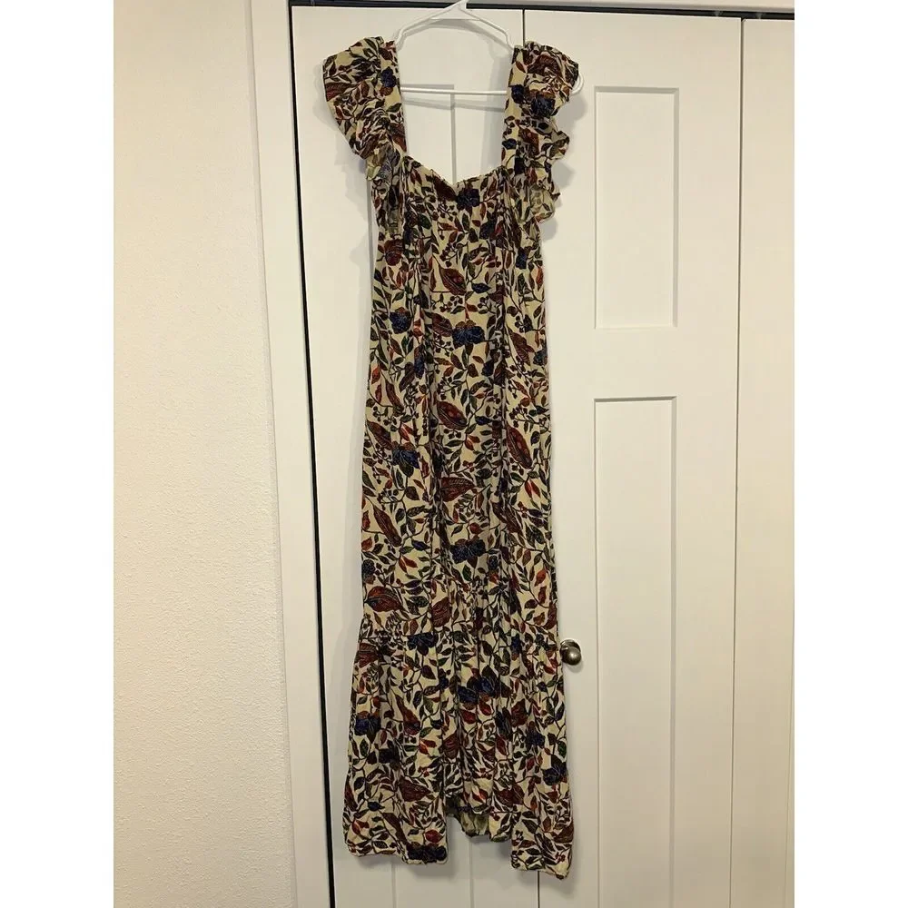 House of Harlow 1960 Floral Maxi Ruffle‎ Dress in Sister Print | Size Large